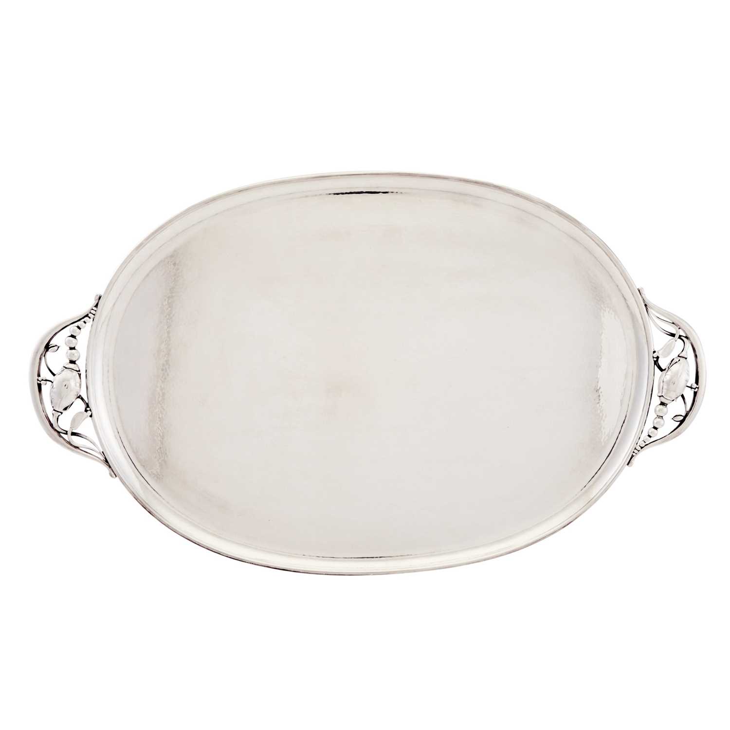 Lot 273 - Georg Jensen Sterling Silver  Blossom  Pattern Two-Handled Tray