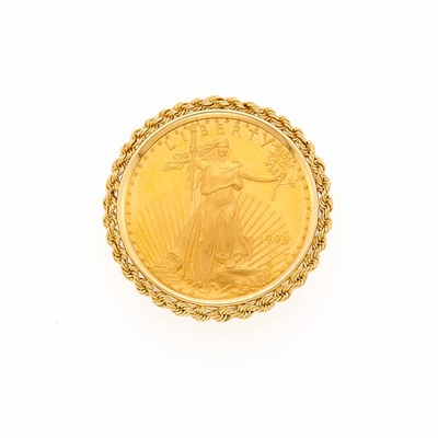 Lot 2065 - Gold and Gold Coin Pendant-Brooch