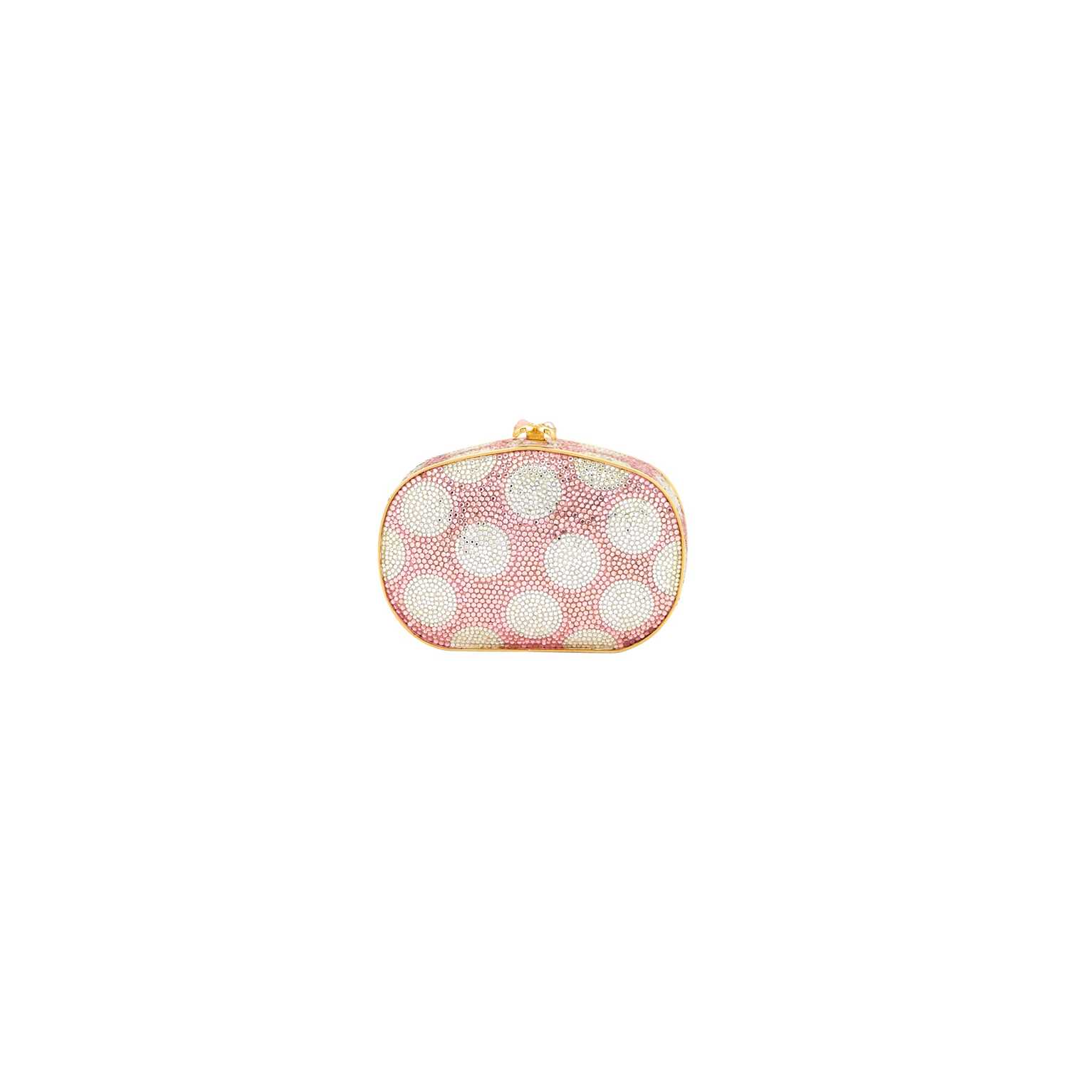 Lot 1210 - Judith Leiber Polk-a-Dot Crystal Clutch