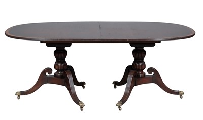 Lot 182 - Regency Style Mahogany Double Pedestal Dining Table