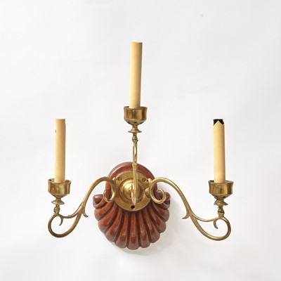 Lot 259 - Set of Four Anglo Indian Style Three-Light Sconces