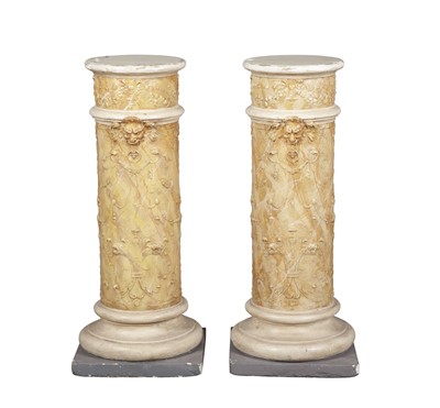 Lot 143 - Pair of Faux Marble Painted Pedestals