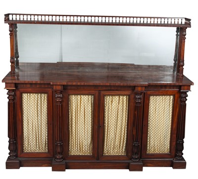 Lot 852 - George IV Rosewood Side Cabinet by Gillows of Lancaster