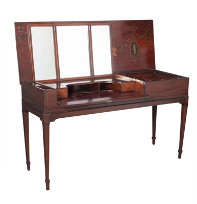 Lot 336 - Edwardian Inlaid Mahogany Secretaire Dressing Table