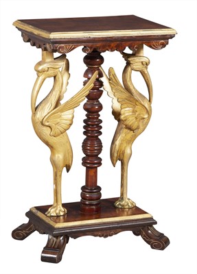 Lot 370 - Continental Stained and Giltwood Egret Table