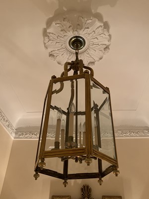 Lot 276 - Hexagonal Brass Lantern