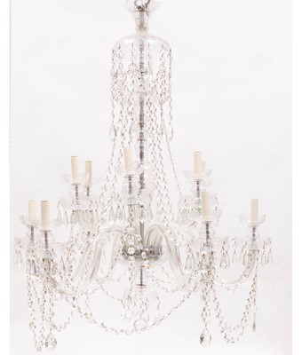 Lot 408 - Waterford Style Glass Twelve-Light Chandelier