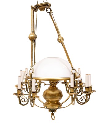 Lot 263 - Victorian Brass Eight-Light Chandelier