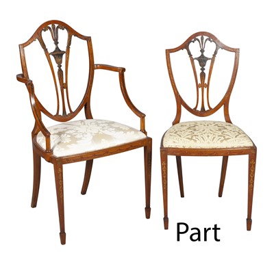 Lot 323 - Set of Four Edwardian Painted Satinwood Chairs