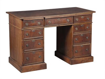 Lot 273 - George III Style Inlaid Mahogany Pedestal Desk