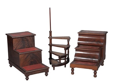 Lot 296 - Group of Three English Mahogany Library Steps