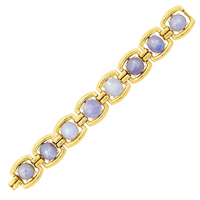 Lot 1093 - Raymond Yard Gold and Gray Star Sapphire Bracelet