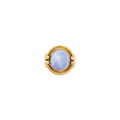 Lot 1091 - Raymond Yard Gold and Gray Star Sapphire Ring