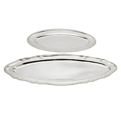 Lot 202 - Continental Silver Fish Platter and an Oval Platter