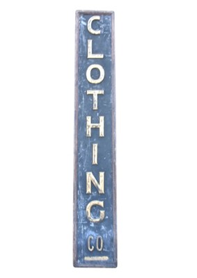 Lot 695 - Carved and Painted "CLOTHING" Sign