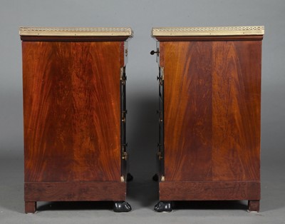 Lot 699 - Pair of Charles X Style Gilt-Metal Mounted Mahogany Small Commodes