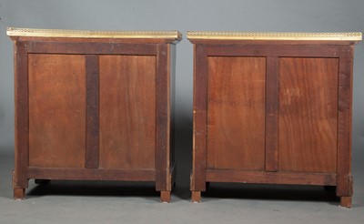 Lot 699 - Pair of Charles X Style Gilt-Metal Mounted Mahogany Small Commodes