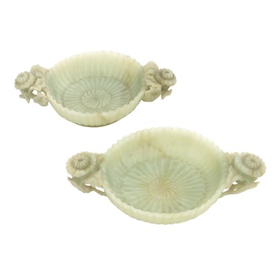 Lot 500 - A Pair of Chinese Mughal Style Jade Bowls