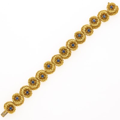 Lot 2067 - Gold and Sapphire Bracelet