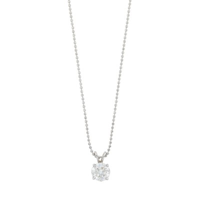 Lot 1125 - White Gold and Diamond Pendant with Chain Necklace