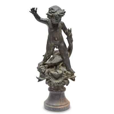 Lot 317 - Italian Patinated Bronze Figural Fountain Element