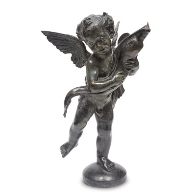 Lot 316 - Italian Patinated Bronze Figural Fountain Element