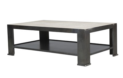 Lot 628 - Peter Marino Marble Inset Steel Coffee Table
