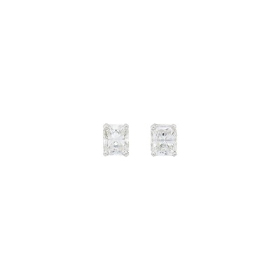 Lot 137 - Pair of White Gold and Diamond Stud Earrings