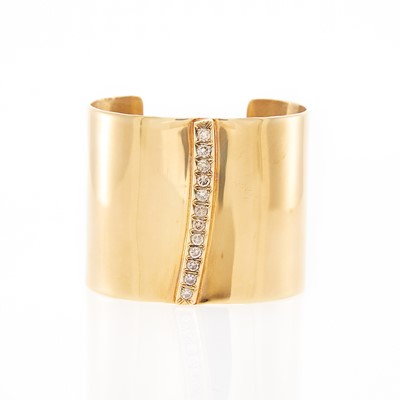 Lot 2079 - Gold and Diamond Cuff Bracelet