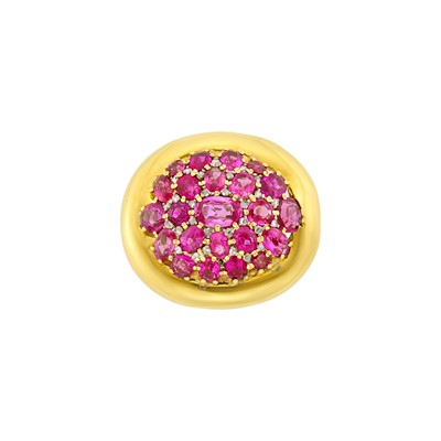 Lot 1089 - Gold, Pink Sapphire and Diamond Enhancer