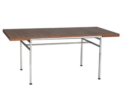 Lot 538 - Alain Richard Rosewood and Chromed Metal Extending Dining Table