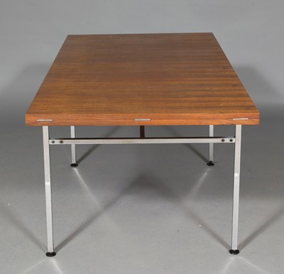Lot 538 - Alain Richard Rosewood and Chromed Metal Extending Dining Table