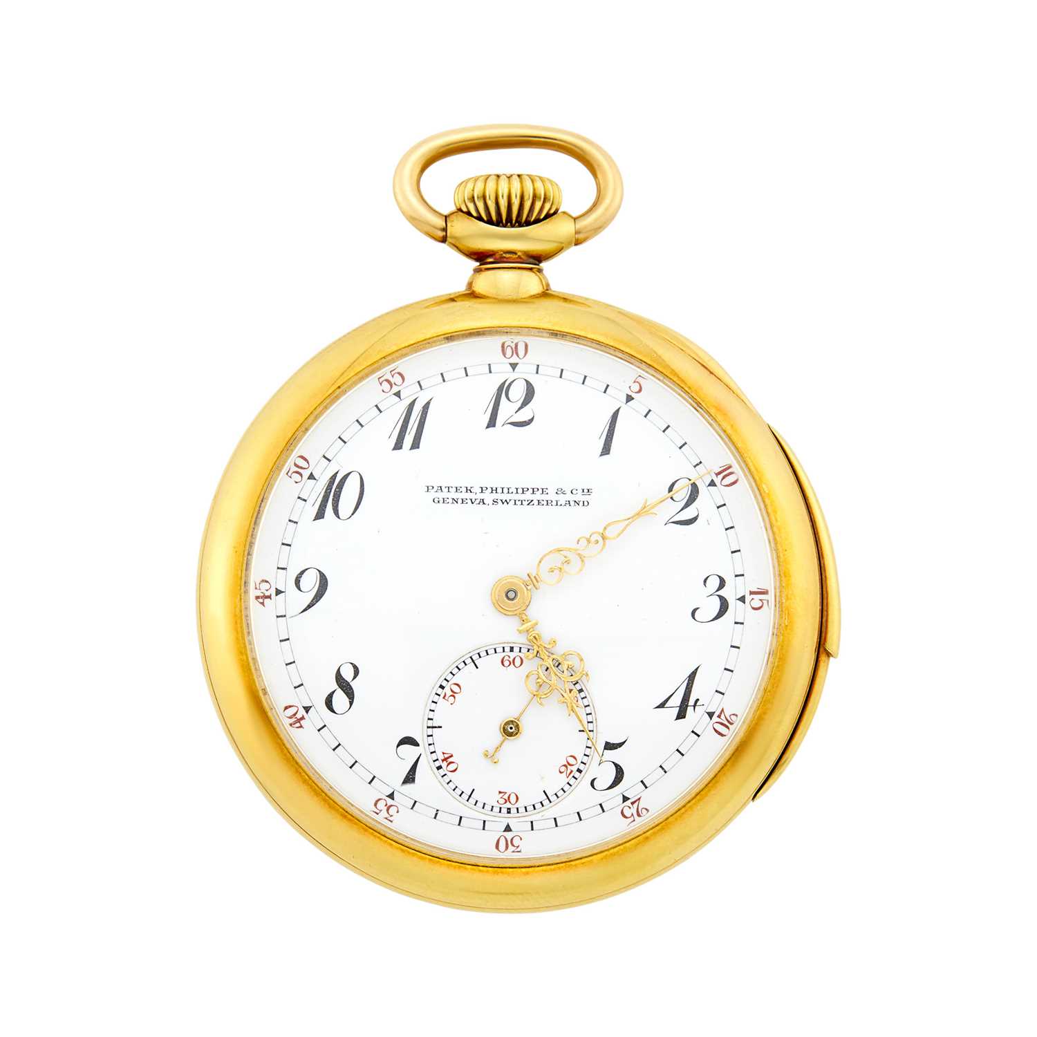 Lot 1072 - Patek Philippe Gold Open Face Minute Repeater Pocket Watch, Retailed by Maier & Berkele Inc.