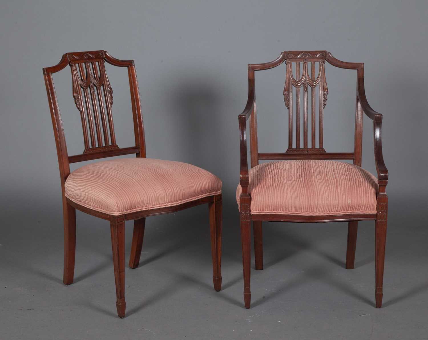 Lot 44 - Set of Twelve Regency Style Mahogany Upholstered Dining Chairs
