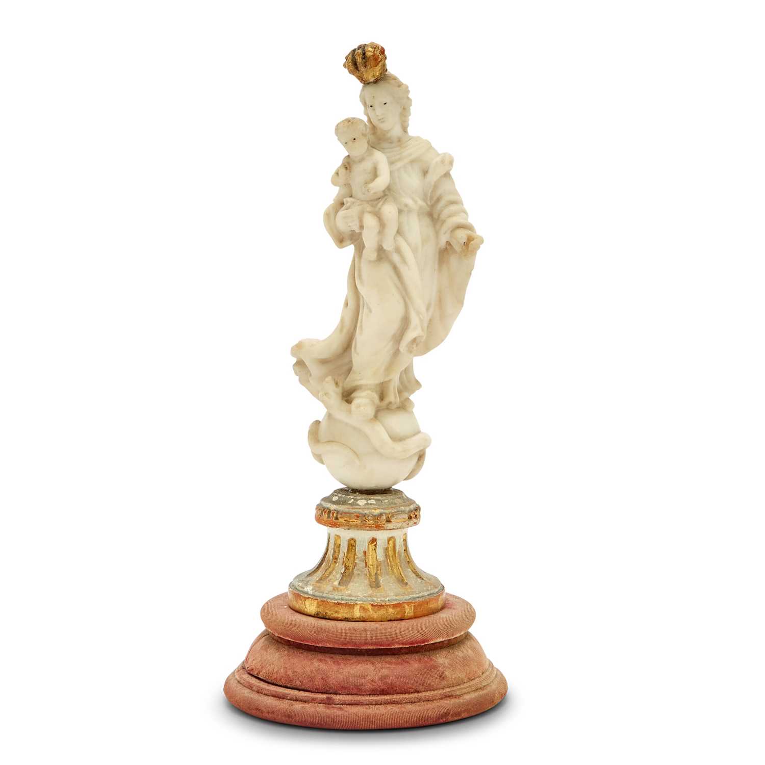 Lot 636 - Continental Carrara Marble Figure of the Virgin Mary and The Infant Jesus