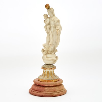 Lot 636 - Continental Carrara Marble Figure of the Virgin Mary and The Infant Jesus