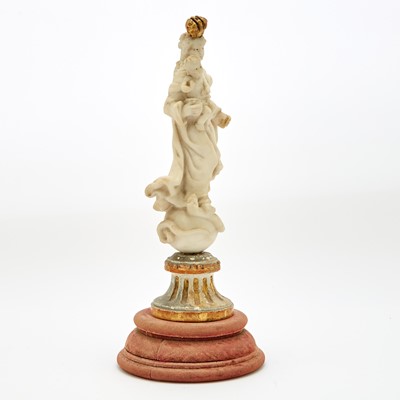 Lot 636 - Continental Carrara Marble Figure of the Virgin Mary and The Infant Jesus