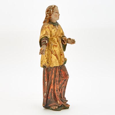 Lot 638 - Continental Polychrome and Giltwood Figure of a Male Saint