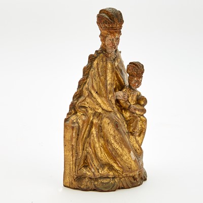 Lot 639 - Continental Giltwood  Sculpture of the Virgin and Child