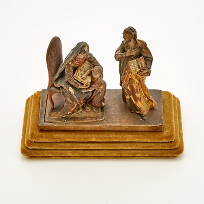 Lot 645 - Continental Polychromed and Parcel-Gilt Sculpture of the Education of the Virgin