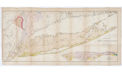 Lot 134 - The finest and largest map of Long Island of the period