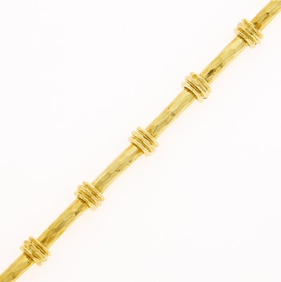 Lot 2061 - Henry Dunay Hammered Gold Bracelet