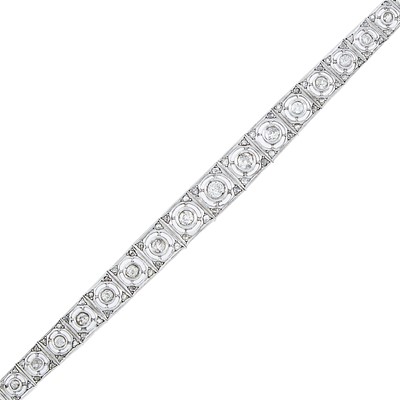 Lot 2213 - Silver and Diamond Bracelet