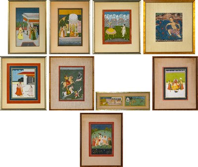 Lot 320 - A Group of Nine Indian Painted Miniatures
