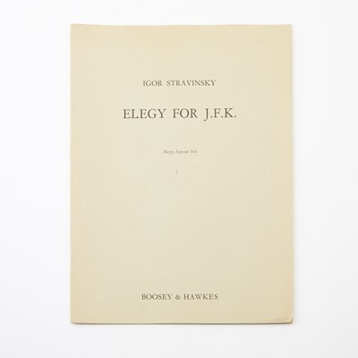 Lot 622 - Igor Stravinsky's Elegy for J.F.K.