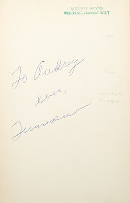 Lot 529 - Inscribed by Tennessee Williams for his longtime theatrical agent Audrey Wood