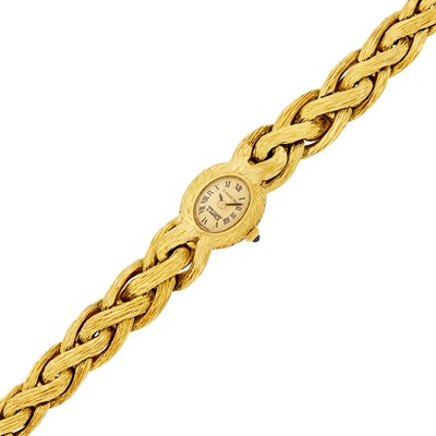 Lot 188 - Van Cleef & Arpels Braided Gold Wristwatch, Corum