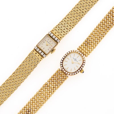 Lot 2244 - Two Gold and Diamond Wristwatches