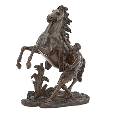 Lot 408 - Patinated Bronze Figure of a Marley Horse After Coustou