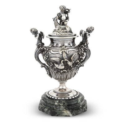 Lot 234 - Continental Silver Plated Two-Handled Urn